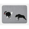 thumbnail image 1 of Running Bath Mat, Animal Lover Themed 2 Happy Doggies Playing with a Ball Having Fun, Plush Bathroom Decor Mat with Non Slip Backing, 29.5" X 17.5", Grey and Charcoal Grey, by Ambesonne, 1 of 2