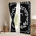 thumbnail image 3 of Homewish Personalized Initial T Curtains Pack of 2 (42x84 Each) For Teens Boys Girls,Black White Curtains Blackout,Botanical Plants Leaves Bedroom Curtains,Microfiber Bedroom Decor, 3 of 6