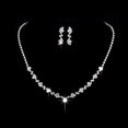 thumbnail image 1 of Conjunto de collar y aretes de plata para novia, collar con diamantes de imitación, conjunto de joyería de boda de cristal para damas y niñas (2 aretes y 1 collar) oso de fresa Electrónica, 1 of 5