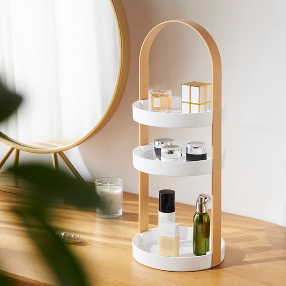 IBASETOY Multi Color Bathroom Storage Rack with Three Layers for Makeup and Toiletries