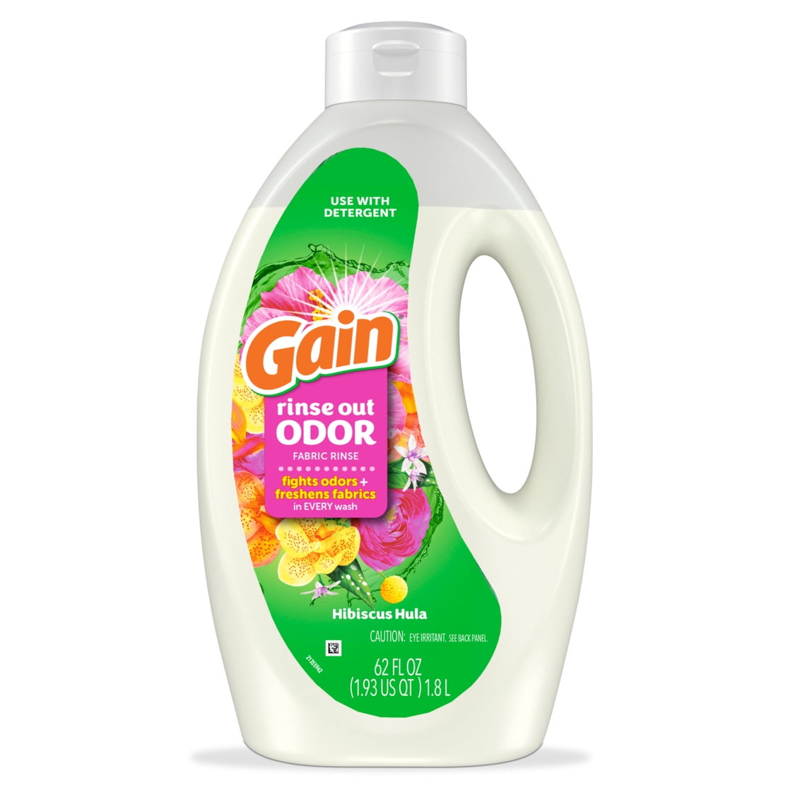 Gain Rinse Out Odor Fabric Softener Rinse, Odor Fighter, Hibiscus Hula Scent, 62 fl oz