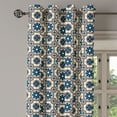thumbnail image 2 of Ambesonne Floral Grommet Curtain, Ornate Circles Inspiration, 50" x 108", Ruby Beige Navy Blue, 2 of 6