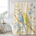 thumbnail image 4 of Flowers Birds Bathroom Shower Curtains with 12 Hooks Polyester Waterproof Shower Curtain for Stalls and Bathtubs Farmhouse Botanical Blooms Floral Decorative Bathroom Privacy Curtain 36x72 Inches, 4 of 9