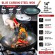 thumbnail image 3 of Wok YOSUKATA de 36 cm de acero al carbono, fondo redondo, azul, 3 of 9