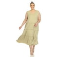 thumbnail image 5 of White Mark Women's Plus Size Scoop Neck Tiered Midi Dress, 5 of 5