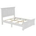 thumbnail image 5 of Vintage Queen Size Platform Bed with Hight Headboard & Decorative Fretwork, Traditional Town and Country Style Pinewood Bed Frame with Support Slat and Footboard, White, 5 of 7