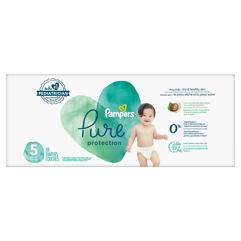 Pampers Pure Diapers Size 5, 88 Count (Select for More Options)