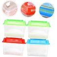 thumbnail image 3 of Veeki 4pcs Mini Portable Fish Tank Mini Plastic Containers Mini Turtles Plastic Terrarium Aquarium Decor Pet Fish Tank Snake Box Turtle Habitat Reptile Tortoise Tank Reptile Feeding Box-4074, 3 of 5