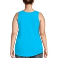 thumbnail image 2 of Hanes Just My Size Women’s Cotton Jersey Tank, Shirttail Hem (Plus ) Process Blue 1X, 2 of 5