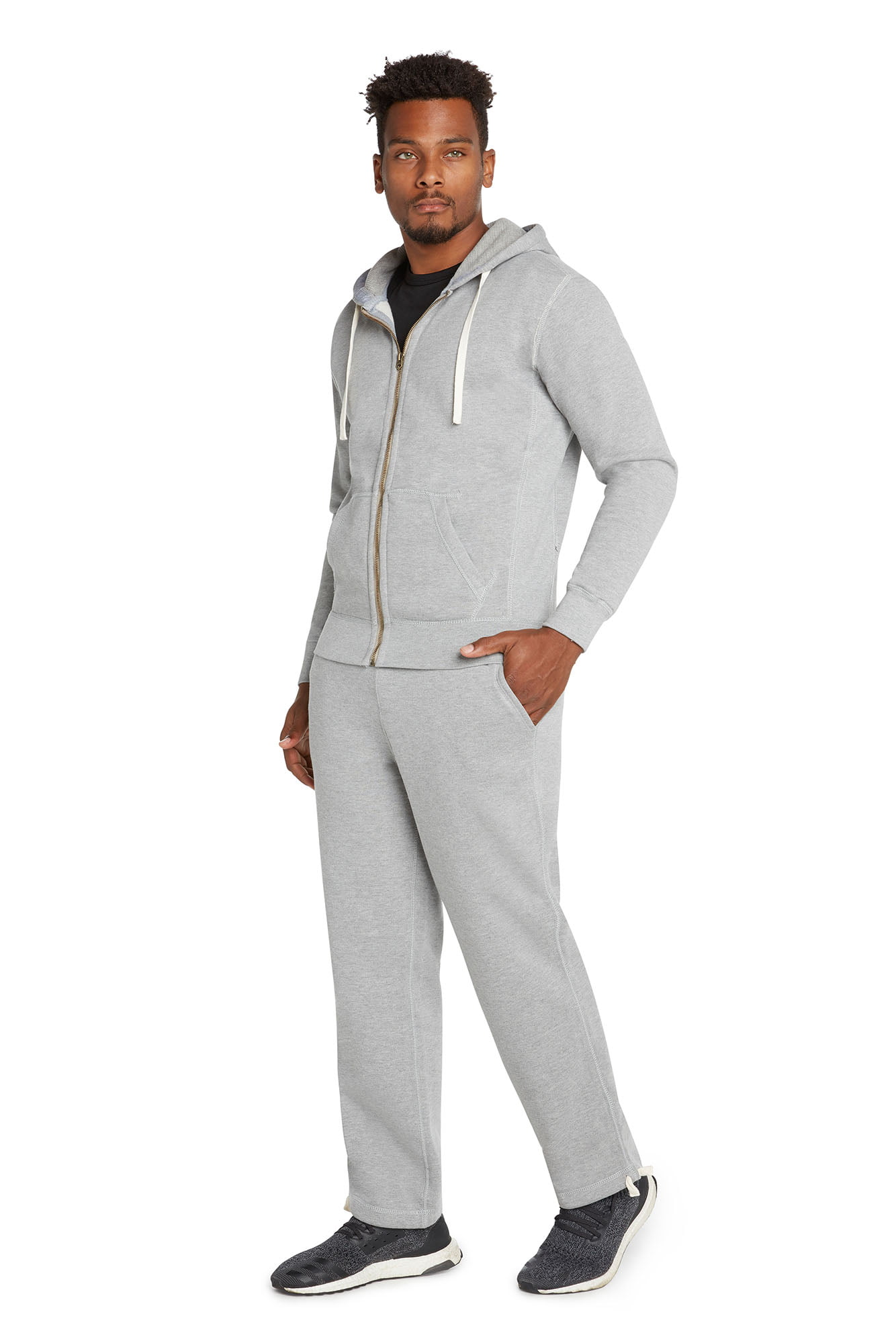 9 Crowns Men's Mid-Weight Fleece Modern Fit Sweat Suit Hoodie Set (Ash ...
