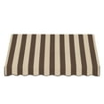 thumbnail image 2 of Awntech 5.38 Ft Dallas Retro Straight Slope Fixed Awning with Anodized Arms (64.5in x 18in x 36in), Brown/Tan Stripe, 2 of 5