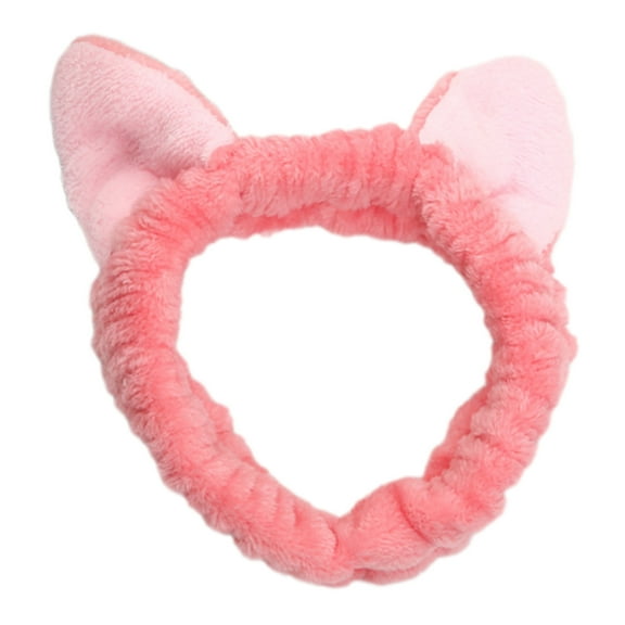 Lovely Plush Headband with Cats Ear for Women Girl Face Washing Birthday Party Gathering Hairband