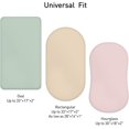 thumbnail image 4 of Muslin Bassinet Fitted Sheets, 2 Pack for Baby Boy and Girl, Soft Breathable Stretchy Baby Pad/Mattress Sheet Set, Universal Fit for Hourglass Oval and Rectangle Bassinet Mattress (Natural Leaves), 4 of 8
