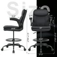 thumbnail image 2 of Misolant Tall Office Chair, Drafting Chair for Standing Desk, Executive Chair with Adjustable Height and Flip-up Armrest, Leather Drafting Chair, High Office Chair for Counter Height Desk, 2 of 6