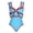 Light Blue, variant on Women Vintage Polka Dot One Piece Swimsuit Oversized Bow Cut Out Tummy Control Bathing Suit Retro High Waist Swimwear