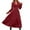 Wine, variant on Wedding Dresses for Bride Plus Size, Womens Long Sleeve Deep V-Neck Flowy Dress High Waisted Boho Maxi Dress