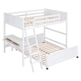 thumbnail image 5 of Full Over Full Bunk Beds with Desk and Drawers, Wood Full Size Loft Bed,  L-Shaped Bunk Bed for Kids Boys Girls Teens Bedroom, White, 5 of 9