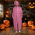 thumbnail image 2 of Moxiu Halloween Costume Romper Women Onesie Half Zip One-piece Jumpsuits Pajamas Funny Halloween Cosplay Costume for Women 2025 Hot Pink,L, 2 of 9