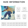 thumbnail image 5 of PRATYUS Decorative Couch Throw Pillow Covers, Square Set Cushion Case, Soft Couch Pillow Covers - Snowboarding 20x20in, 5 of 5