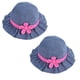 thumbnail image 1 of 2pcsfilles Denim Soleil Chapeau Pour Bb Enfants Polka Ribbon Et Fleur Magenta Chapeau De Pche Printemps Et Chapeaux, 1 of 5