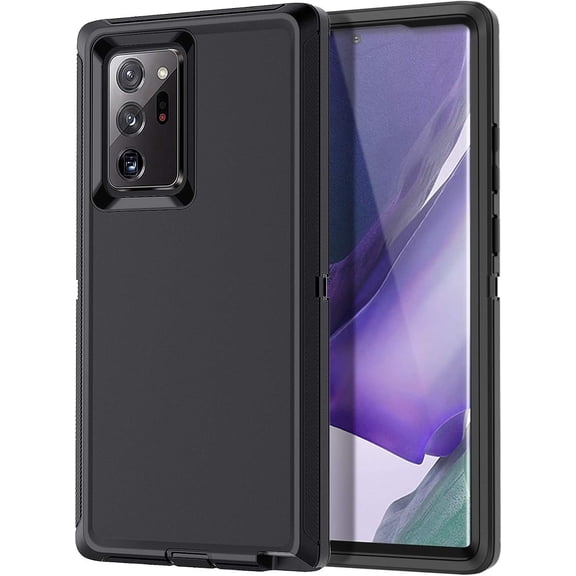 Petocase for Samsung Galaxy Note 20 Ultra Case,Shockproof 3 in 1 Full Body Protection [Without Screen Protector] Rugged Heavy Duty Durable Cover Case,Black