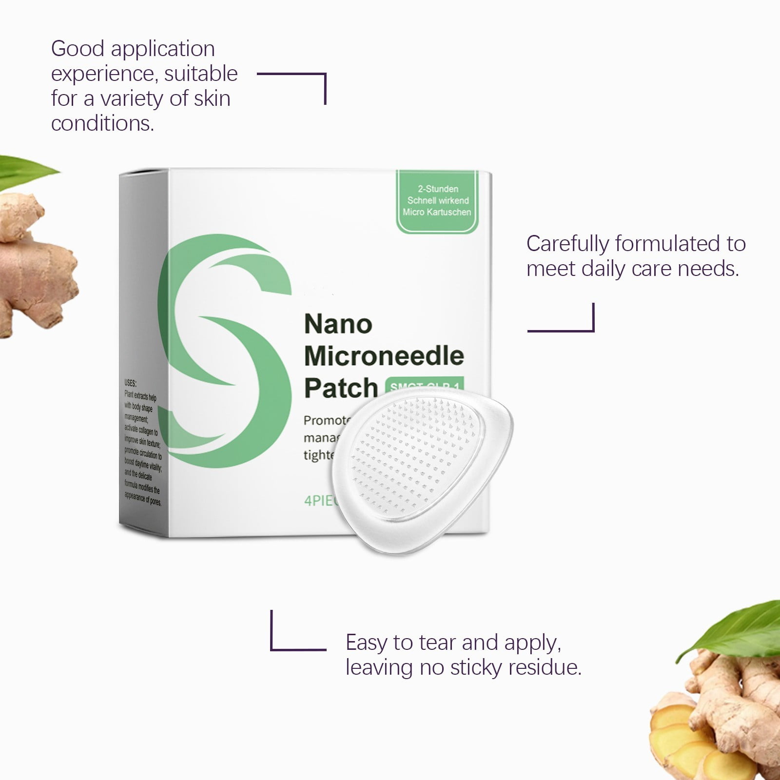 1/2/3/4/5/6PCS SMGT-GLP-1 Nano Microneedle Patch, Long-lasting GLP-1 Microneedlepatch，Natural for Microneedle Waist Patch Body Shaping Stickers for Women and Men