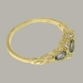 thumbnail image 4 of LBG British Made 14k Yellow Gold Natural Aquamarine & Diamond Womens Anniversary Ring - 33 size options - Size 10.25, 4 of 5