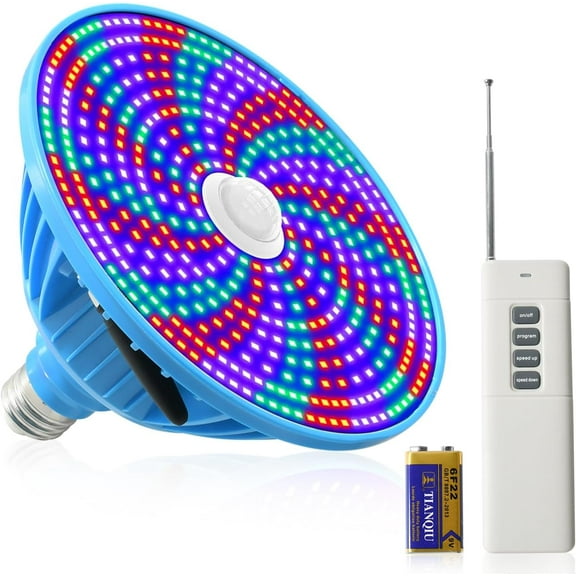 Multicolor LED Pool Lighting with Remote Control， 120V 70W RGB Color Changing Underwater LED Pool Light for Inground Pool, E26 Replacement Bulb Fit in for Pentair and Hayward Pool Light