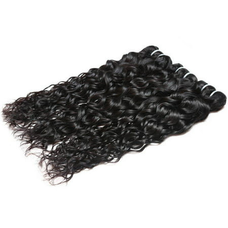 Allove 3 Bundles Peruvian Virgin Hair Water Wave Ocean Wave Wet and Wavy Human Hair,
