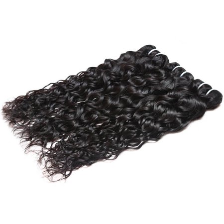 Allove 3 Bundles Peruvian Virgin Hair Water Wave Ocean Wave Wet and Wavy Human Hair, (Best Wet And Wavy Human Hair For Braiding)