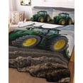 thumbnail image 3 of Quilts Twin XL Size, Farm Tractor Soft Comforter Bedding Set for Bed, Green Truck Country Rustic Field Harvester Lightweight Quilted Bedspread with Pillow Cover(2 Pieces) for All Season, 68x98 Inch, 3 of 6