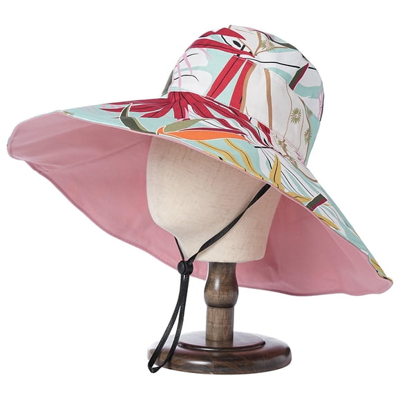 HAIJIE beach hats for men Super Wide Brim Sun Hat For Women Packable Reversible Double Side Wear Hats Summer Beach Bucket Cap Hat Luggage Strap Hats for Large Heads Women Women Hats Fashion Boring Ha