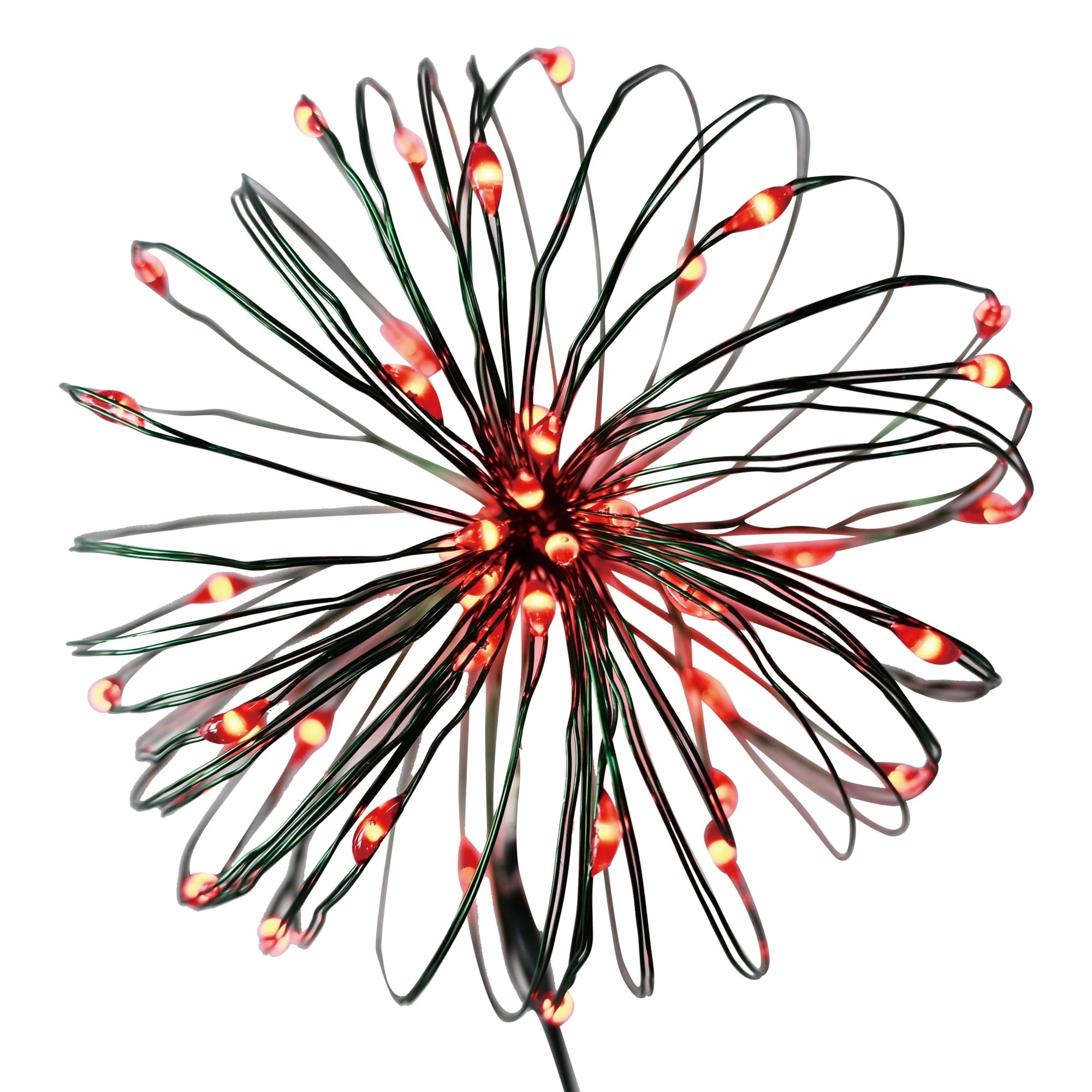 Indoor 50-Count Battery-Operated LED 3-Function Ultra Slim Wire Christmas String Lights, Red, Green Wire, 16.3', by Holiday Time