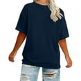 thumbnail image 3 of Gytharion Plus Size T-Shirts for Women Summer Solid Casual Round Neck Pullover Shirts Loose Comfy Short Sleeve Basic Tee Tops, 3 of 4