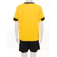 thumbnail image 4 of inlzdz Kids Boys Girls Soccer Uniform Football Basketball Training Outfits Short Sleeve T-Shirt and Yellow 28, 4 of 7