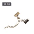 thumbnail image 3 of Unique Bargains 20Sets Ribbon Crimp Clamp Ends with Lobster Claw Clasps & Chain 13mm Bronze Tone, 3 of 7