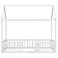 thumbnail image 4 of Platform Bed with Fence and Door, Solid Wood Daybed for Teen Boys Girls, Easy Assembly, Wood Slat Support, 4 of 8