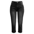 thumbnail image 3 of WTOBBY Women's Distressed Skinny Jeans, Stretchy Ripped Denim Pants with a Trendy and Edgy Style for Everyday Wear, Comfortable Fashion Leggings with Abrasions,Black L, 3 of 4