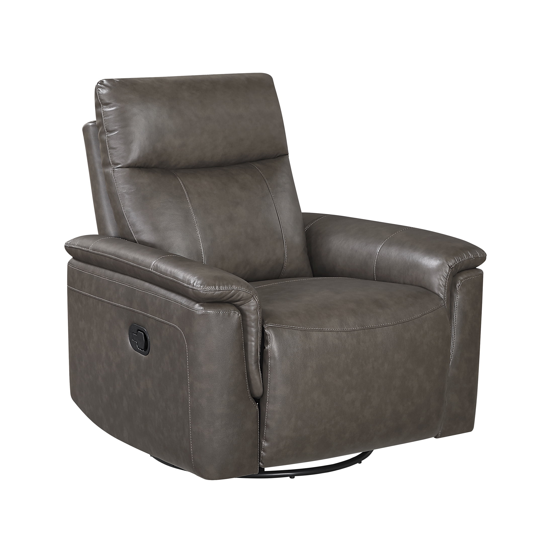 OakvillePark Wildfern Leather Match Swivel Glider Reclining Chair, Dark Brown