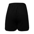 thumbnail image 2 of USSUMA Up to 45% off Workout Shorts Women Solid Color Pull-on Elastic Mid Waist Shorts with Two Pocket Trendy Shorts Linen Wide Legs Regular Fit Flowy Shorts for Street Black Xxl, 2 of 3
