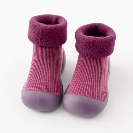 Baby Slipper Socks Non- Baby First Walking Shoes Breathable Lightwewight Soft Sole Rubber Cotton Socks Shoes Baby Sneakers for Boys