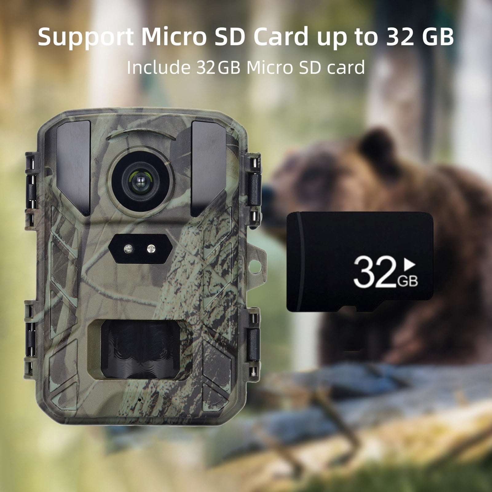 Mini Trail Camera 24MP 1080P Night Vision Waterproof Hunting Camera