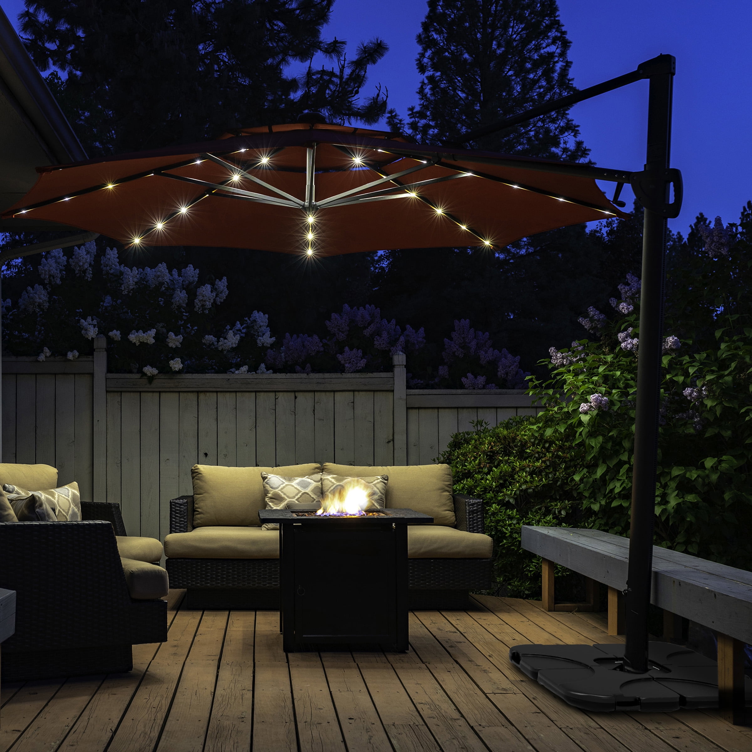 Pure Garden Umbrella Base for Crossbar Pole Cantilever or Offset Umbrellas