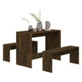 thumbnail image 2 of vidaXL 3 Piece Dining Set Smoked Oak Engineered Wood, 2 of 5