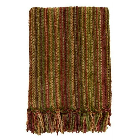 SARO TH112.M5060 50 x 60 in. Oblong Multicolor Chenille Throw Blanket