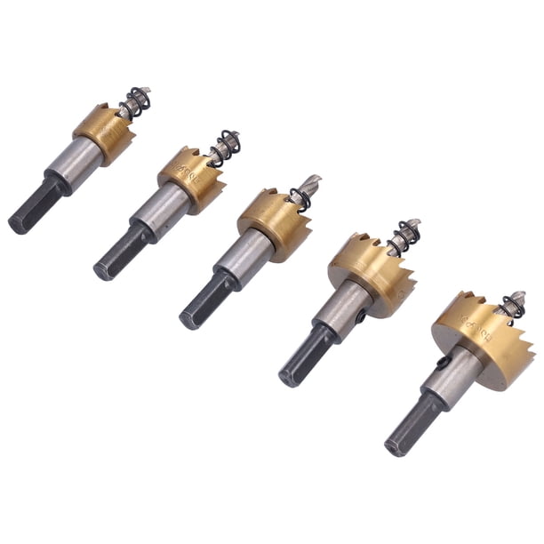 Juego de sierras perforadoras paquete de 5 piezas de herramientas de taladro eléctrico abridor de agujeros de acero de alta velocidad accesorios para acero hierro aleación ANGGREK Otros
