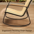 thumbnail image 3 of 4-Piece Outdoor Patio Furniture Set with Glass Table,Asofer Lightweight Textilene Bistro Table and Chair Set for Poolside,Lawn,Brown, 3 of 10