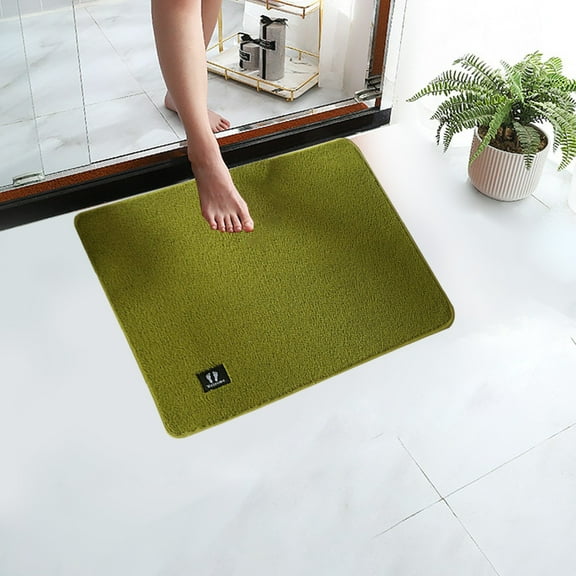 Bath Mat,Ultra Thin Bathroom Rugs,Rubber Bath Mats for Bathroom,No Slip Bath Rugs,Quick Dry,Machine Washable,Absorbent,Shower Outside,Sink,Home Decor Accessories (Green)