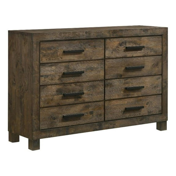 Woodmont 8-drawer Dresser Rustic Golden Brown
