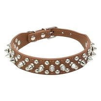 Adjustable Leather Studded Pet Puppy Dog Collar Neck Strap Leather Dog Cat Pet Collars Small Cat Dogs As Pet Gift S